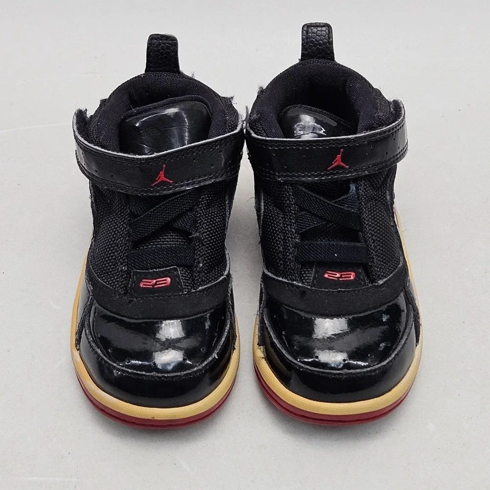 Jordan Team Reign Black Red Patent Leather Toddler Sneakers 8C 364696-061